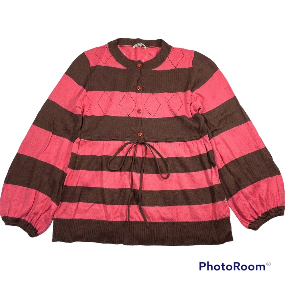 Puff long sleeve stripes sweater size S